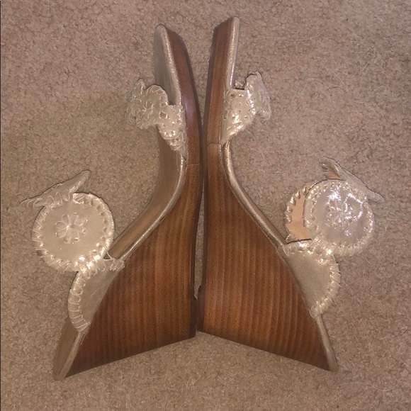 Jack Rogers size 10 Luccia platinum slide wedges - Picture 4 of 8